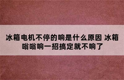 冰箱电机不停的响是什么原因 冰箱嗡嗡响一招搞定就不响了